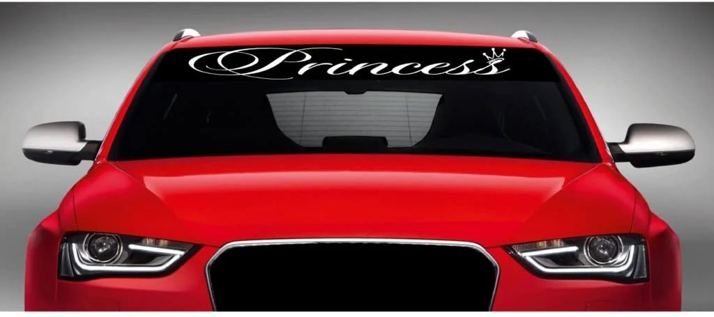 

For Noizy Graphics 40" x 4" Princess #1 - Crown Cute JDM Car Windshield Sticker Truck Window Vinyl Decal