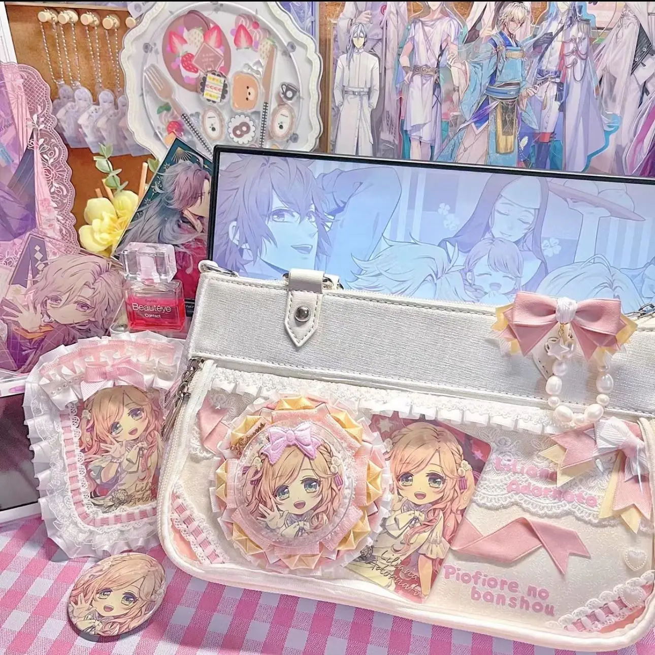 Xiuya Lolita słodkie torebki damskie Kawaii japońska torba na ramię Lady śliczne satynowe Casual śliczne torby typu Crossbody Trend 2024