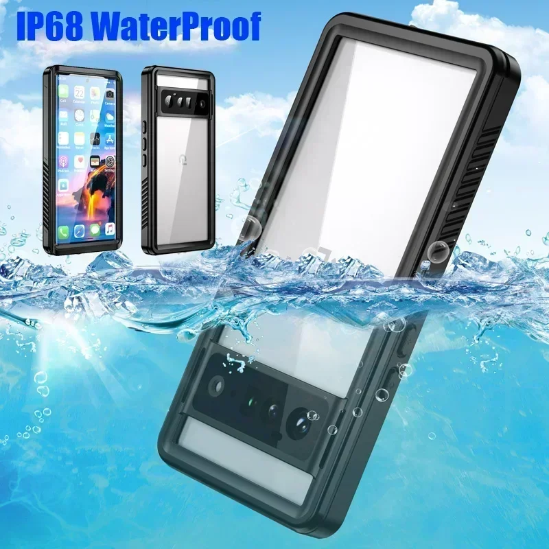 IP68 Waterproof Case For Google Pixel 7 7A 6 Pro 6A 4A Diving Swim Outdoor Sports Anti-fall dust-proof TPU 360 Full Cover Armor