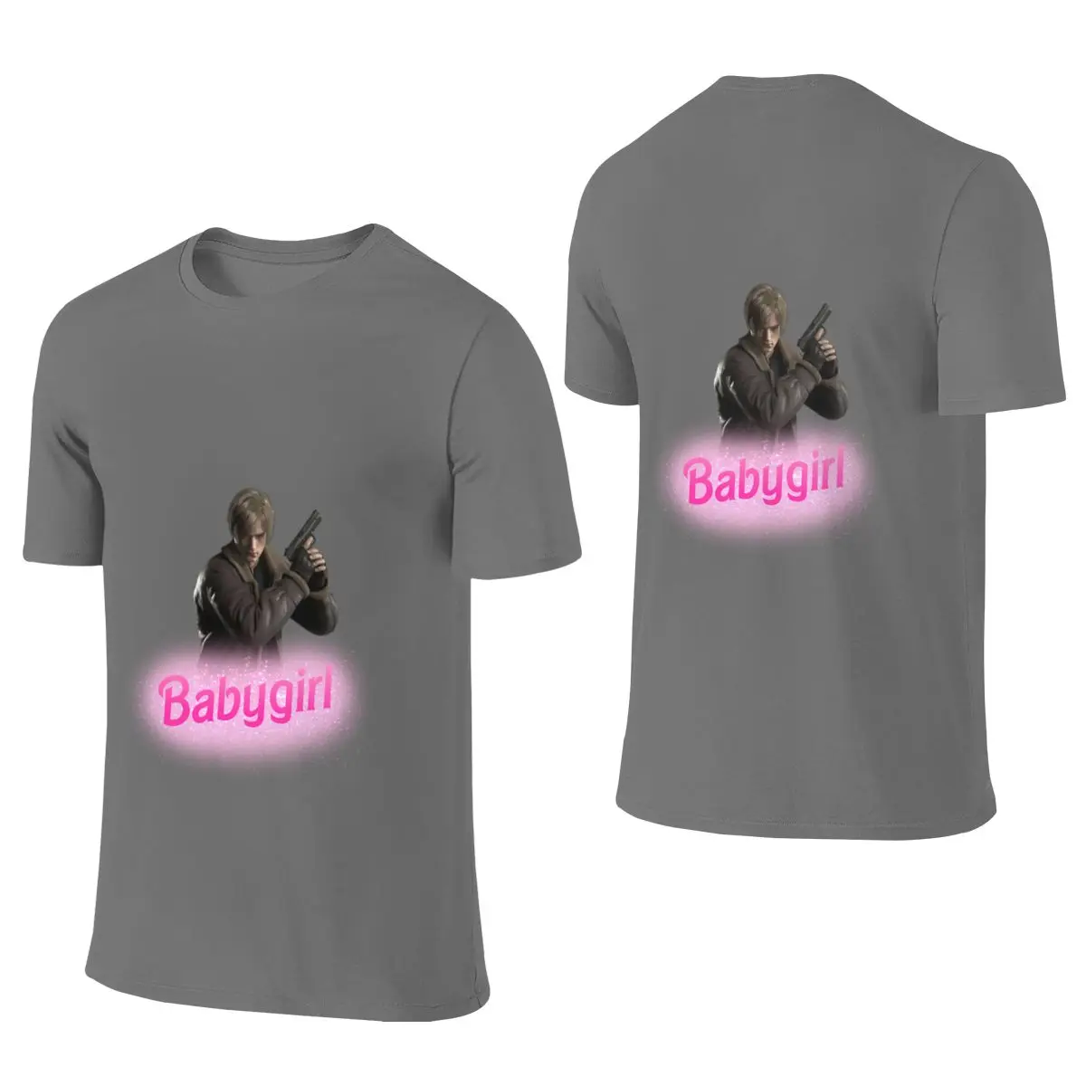 Leon Kennedy Babygirl Lazy Style Reversible T-shirt Light Casual Fade-Resistant Women's T-shirts