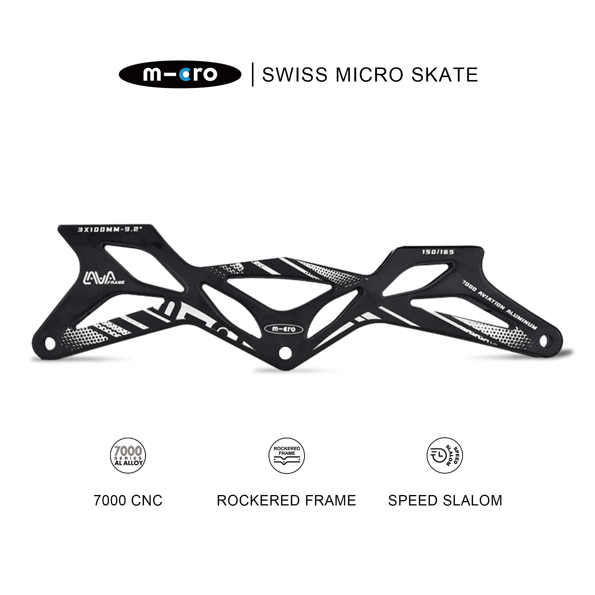 Micro LAVA Frame,3mm Rockered Frames for Triskate 3WD 90/100,Design for Speed Slalom Competition,Aero 7000 ALUM CNC