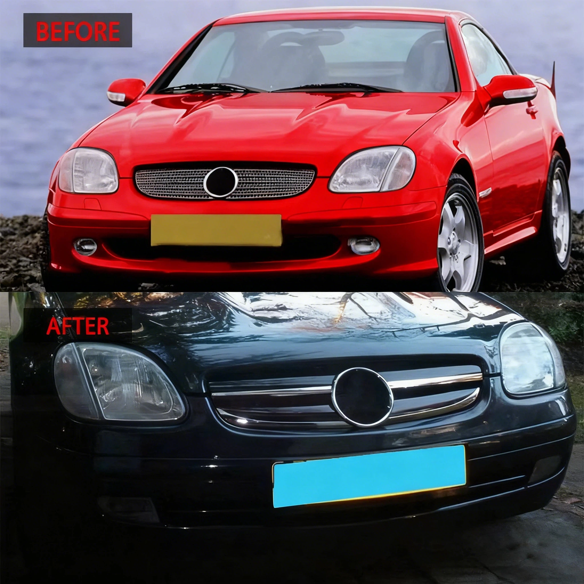 

Suitable for 1996-2004 SLK R170 modified AMG grille Front Racing Grille Grill Mask Cover Trims Front Hood Grills