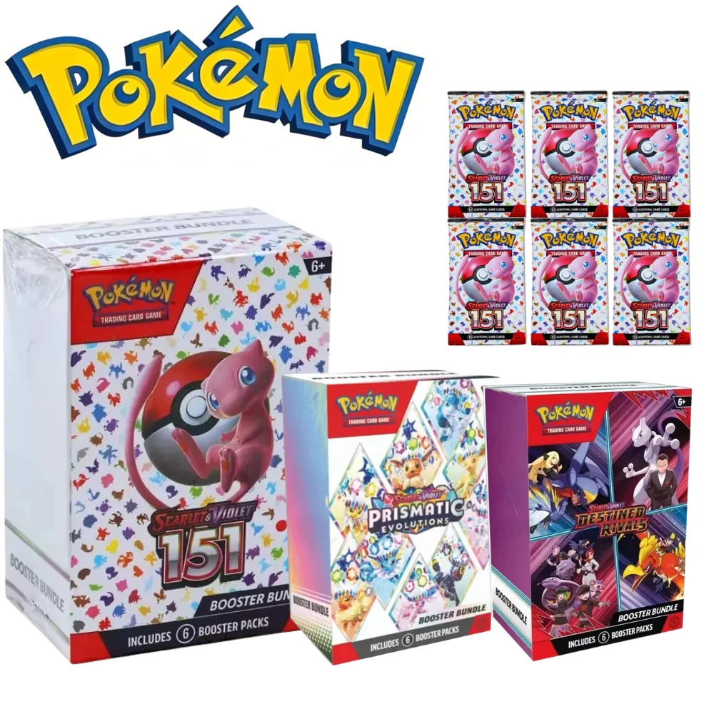 Cartes Pokémon v10, lot de boosters Destined Rivals, Prismatic Evolutions, Scarlet Violet 151, cartes boosters anglaises ME01, jouets cadeaux