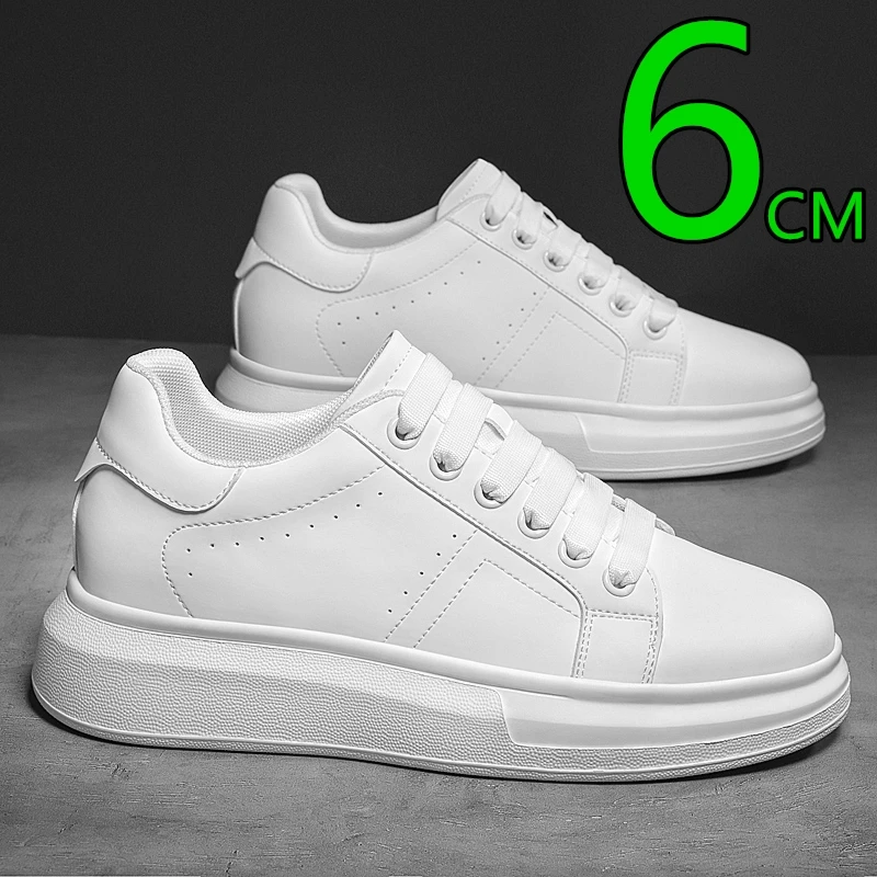 

Удобные кроссовки на платформе для мужчин и женщин, унисекс, большие размеры 6 см, дышащая повседневная обувь для влюбленных, увеличивающая рост