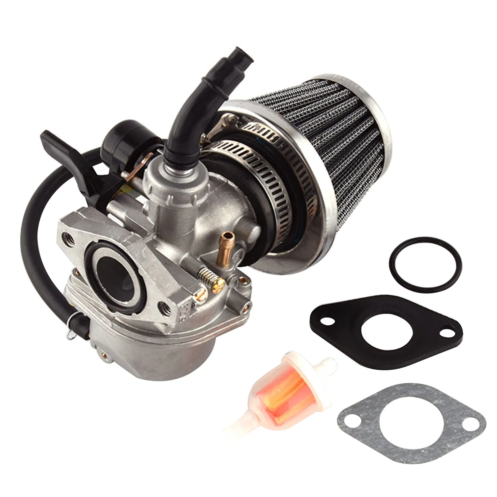 PZ19 Carburetor with Air Filter Fuel Filter for 50CC-125CC Dirt Bike ATV Scooter Moped