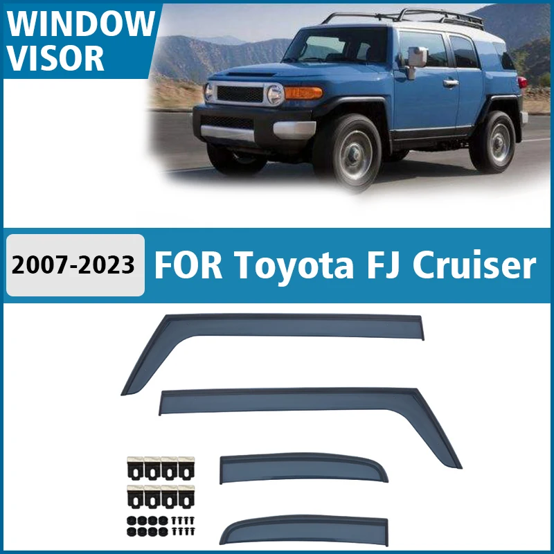 FOR Toyota FJ Cruiser 2007-2023 Window Visors Rain Guard Windows Rain Cover Deflector Awning Shield Vent Guard Shade Cover Trim