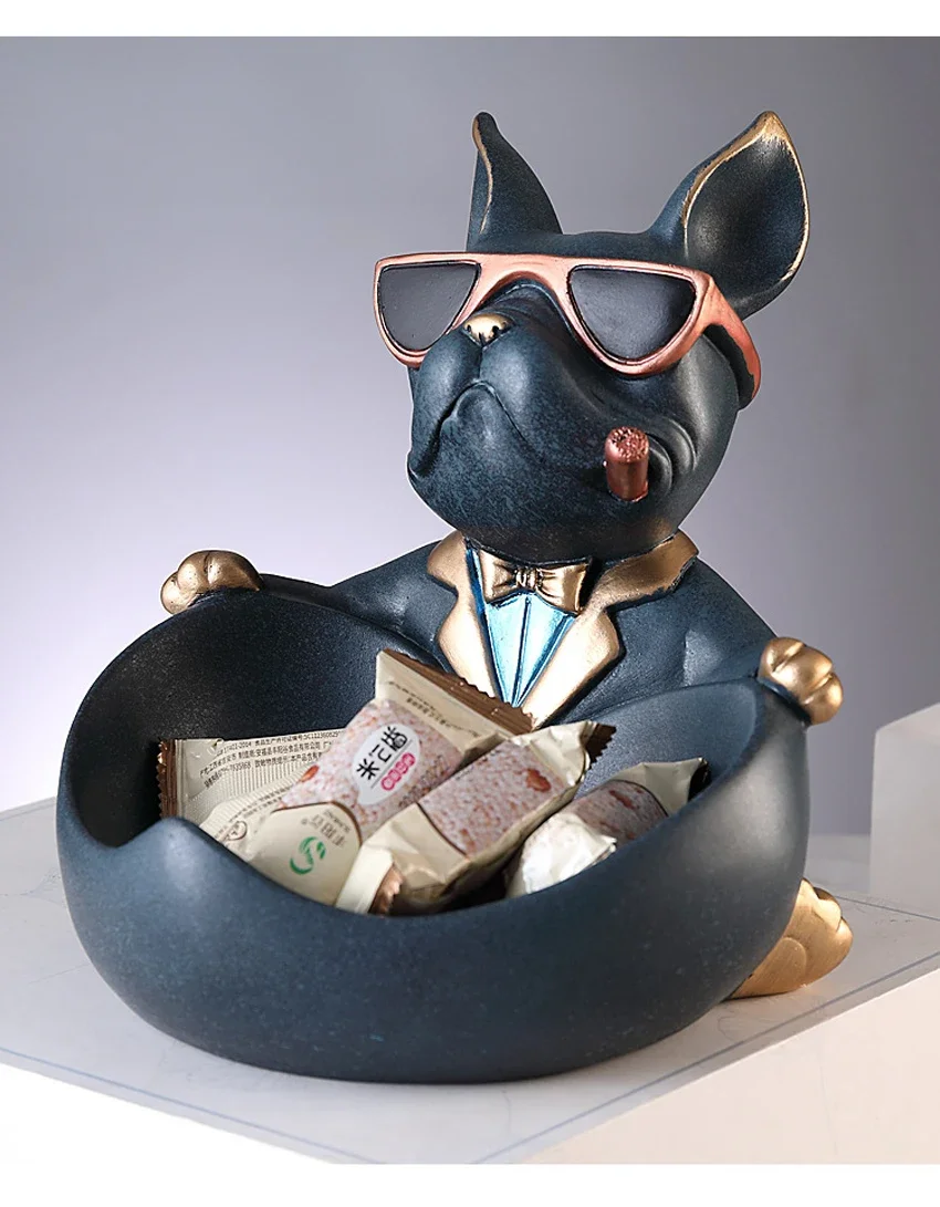 Wohnkultur Coole Hund Figur Hund Statue Lagerung Box Tier Ornament Harz Handwerk Kunst Skulptur Figur Hause Dekoration Geschenk – Detail 6