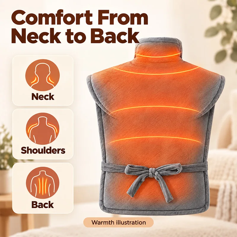 Back and shoulder electric heating blanket, heating wrap, fast heating, automatic shut-off, flannel material, washable