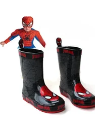 Marvel cartoon Spider-Man kids  Boots Student Rain Boots Children's  Fashion  Shoes Non-Slip Short shoes