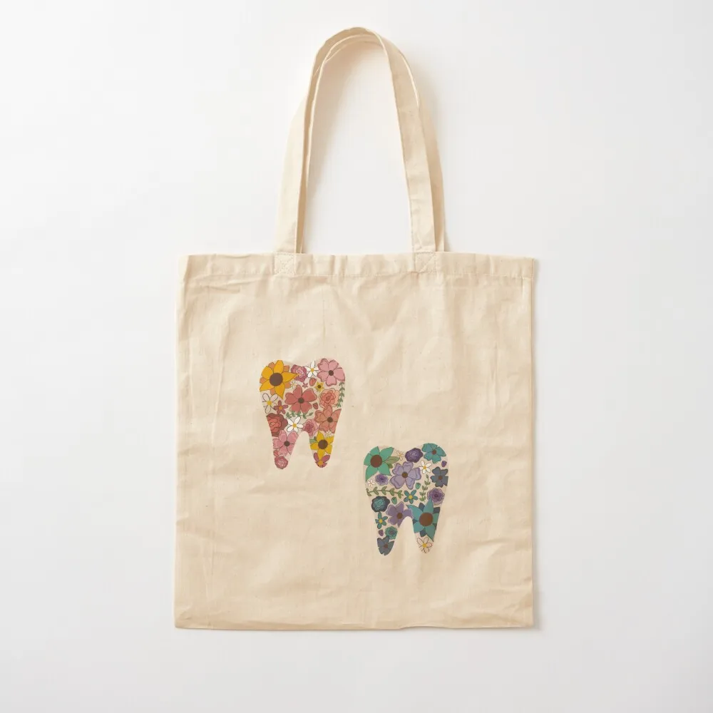 مجموعة أسنان الأزهار حمل حقيبة أكياس عربة التسوق حمل حقيبة أكياس قماش للرجال حقيبة قماش stote