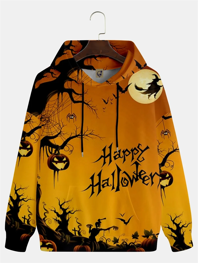 

3D Print Halloween Skull Graphic Adult Hoodie Horror Gothic Cool Long Sleeve Hooded Clothes Fashion Loose Comfortable Unisex Top