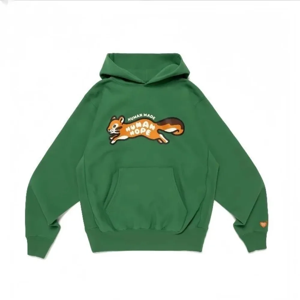 HUMAN Made Printed Hoodie Celebrity Inspired Unisex Fashion Oversized Long Sleeve Ins Trendy Pullover Hooded Sweatshirt Outwear
