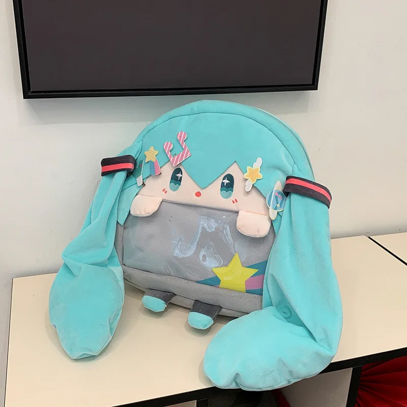 Hatsune Miku Rucksack Cartoon Niedlicher Einschulter-Crossbody-Rucksack für Studenten Zweidimensionale Anime-Tasche Geschenk