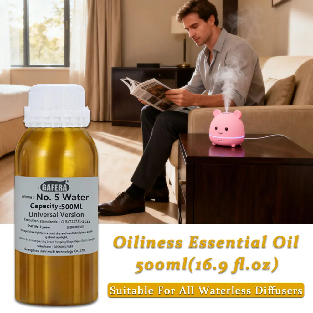 GAFERA 500ml(16.9 fl.oz) No. 5 Water Essential Oil - For All Waterless Diffuser, Hotel Aroma Diffuser Replenish Aromatherapy Oil