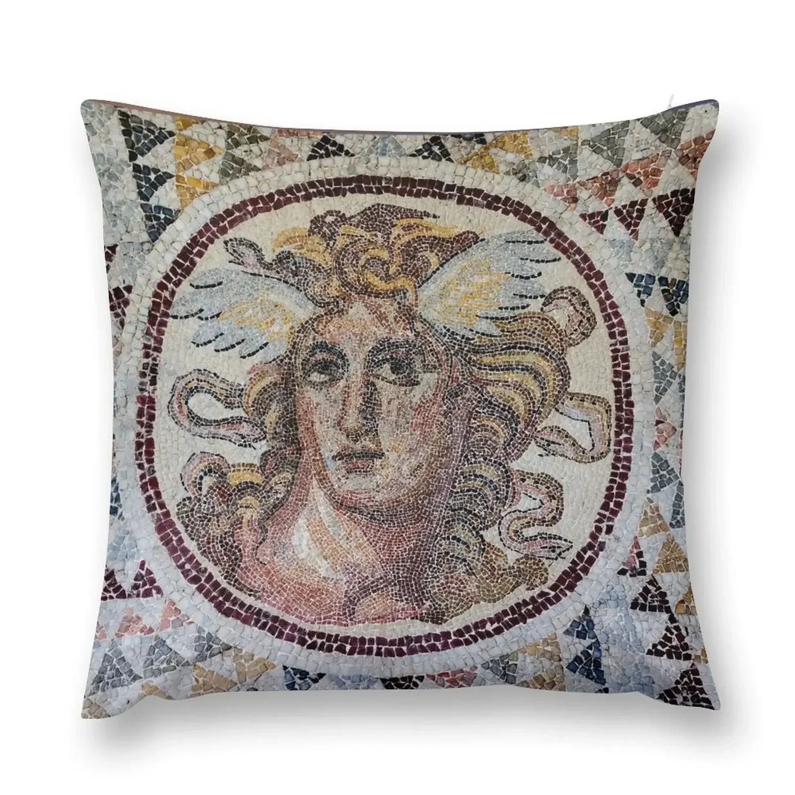 Medusa mosaic - Piraeus, Greece Throw Pillow Plaid Sofa Anime Decorative Cover For Living Room pillow