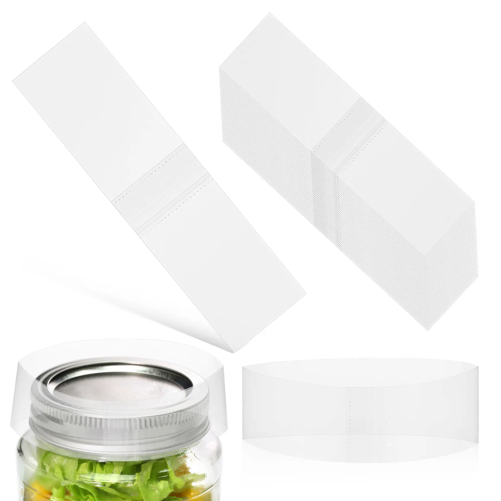 Heat Shrink Wrap Sleeves 1000 Pieces Easy Tear Open End Plastic Film for Bottle Jar Beverage Sealing
