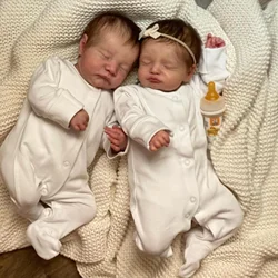 BZDOLL 19 INCH One Pcs 3D Skin With Visible Veins 48 CM Cloth Body Soft Vinyl Asleep Reborn Baby Doll Toy For Girl Lifelike