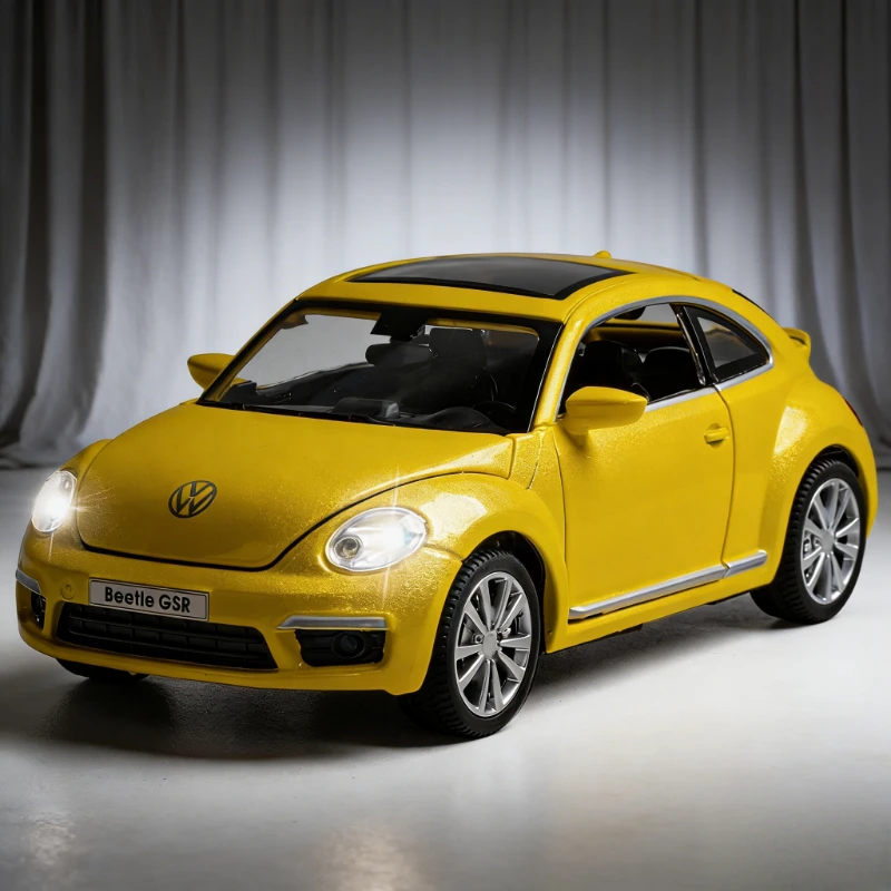

1:32 Beetle GSR Toy Car Metal Alloy Car Model Diecast Simulation Toy Car Model Sound Light Miniature Scale Childrens Gift