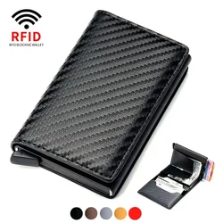 2024 Credit Card Holder Men Wallet RFID Aluminium Box Bank PU Leather Wallets with Money Clip Designer Cardholder