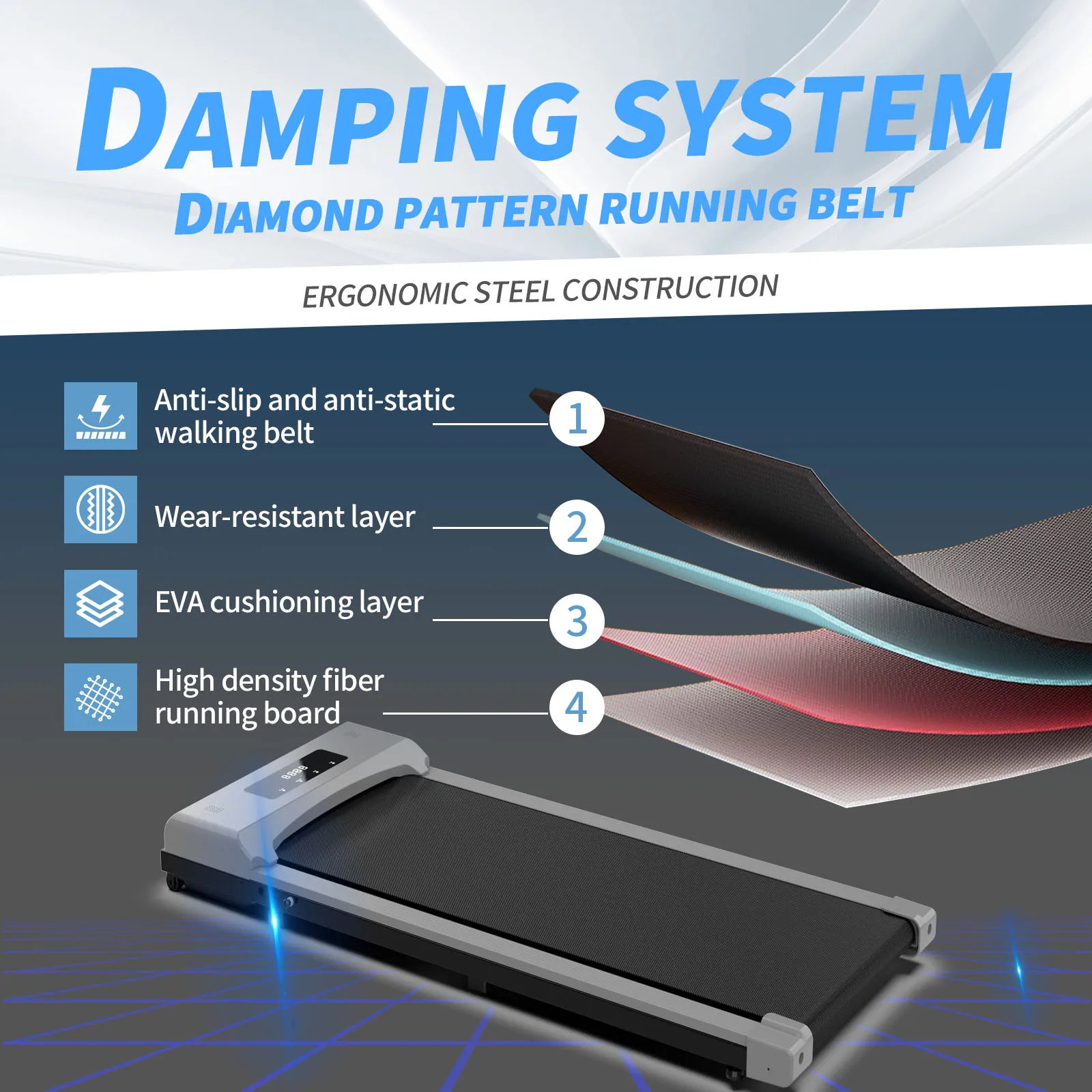 Folding Portable Walking Pad Mini Under Desk Treadmill Machine without Handle Running Fitness Manual Electric GYM For Home