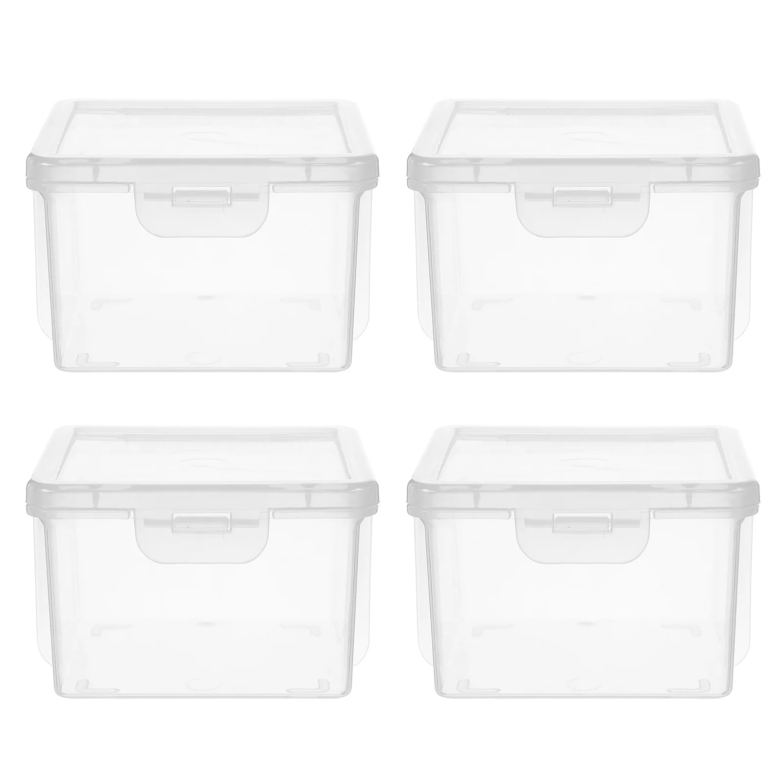 

4Pcs Airtight Bread Storage Container 3.7x3.5x2.3 Transparent Box for Fresh Homemade Bread and Spices Container