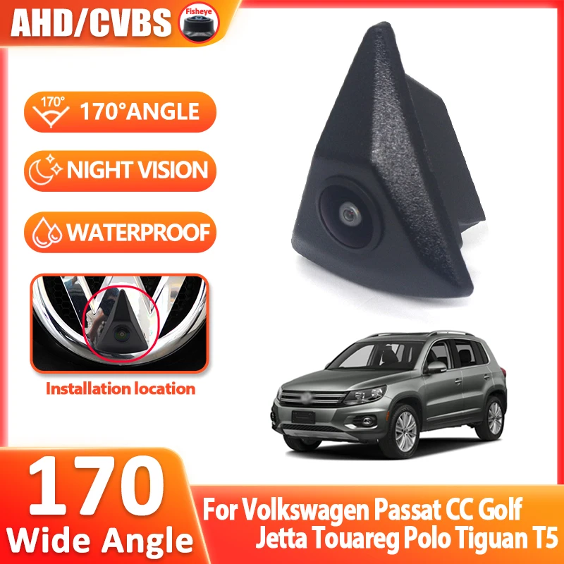 

HD Car CCD Front View Camera For Volkswagen Passat CC Golf Jetta Touareg Polo Tiguan T5 Waterpoof Night Vision HD Logo Embedded