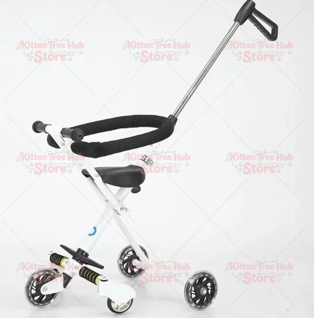 Kids Travel Cart for Ages 6-12, Lightweight Outdoor Stroller, Foldable Small Push Chair