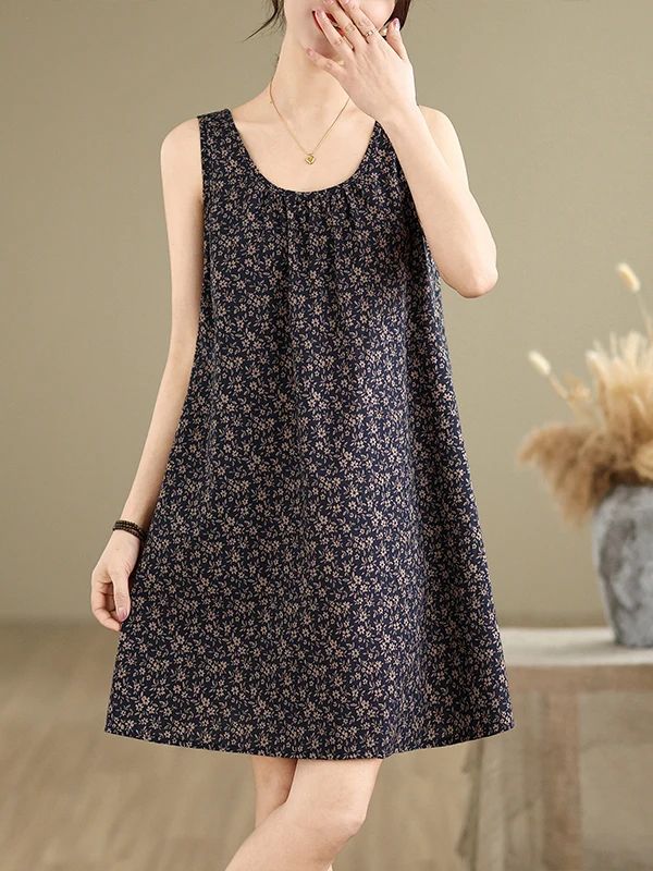 

Summer 2025 Floral Print Loose Vest Dr Women's Commute Csole Dr Inner Wear Outer Wear Big Size Casual Faion