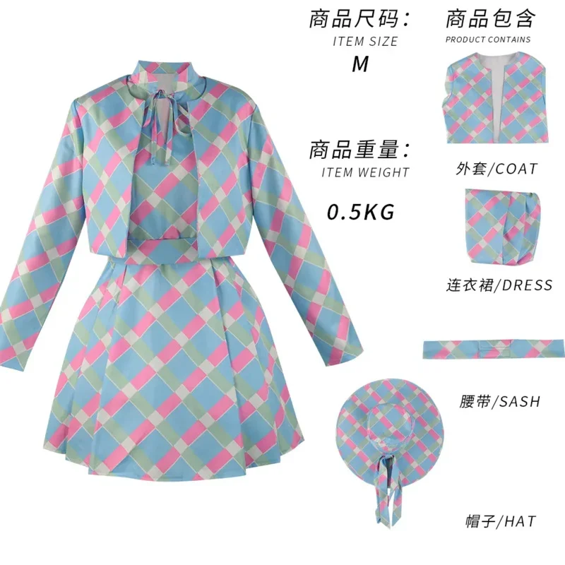 2023 New Movie Barbi Cosplay Costume For Women Margot Robbie Pink Dress Girls Kids Men Ken Ryan Gosling Clothes Halloween Outfit