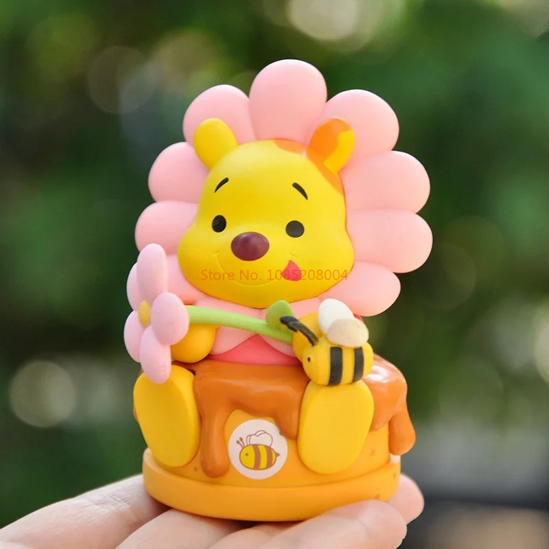 Disney-figura de Winnie the Pooh Piglet Q, modelo de Pvc, decoración de escritorio, juguete para niños, postre, helado, miel