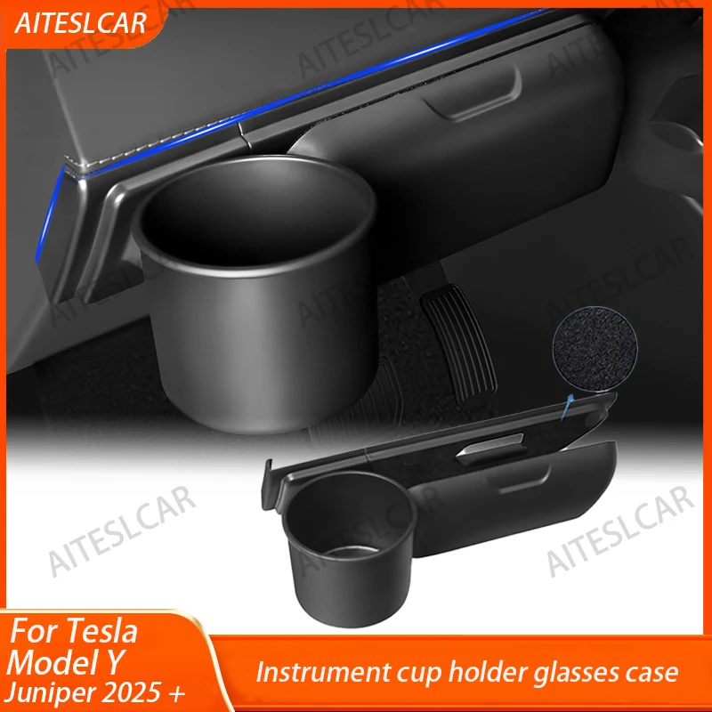 

Для Tesla Model Y Juniper 2025: Чехол для очков, органайзер для солнцезащитных очков, держатель для очков на приборную панель, набор держателей для стаканов