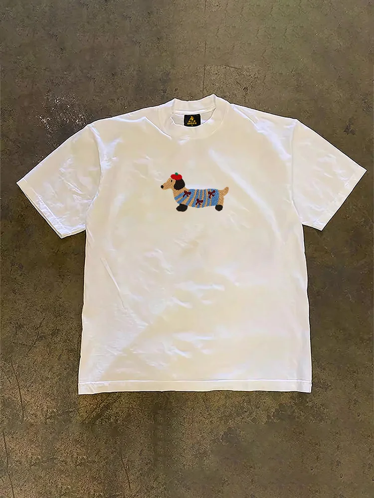 Loose Fit Cotton Short Sleeve T-Shirt Unisex Casual Comfortable Breathable Pure Cotton Double Thread T-Shirt for Summer