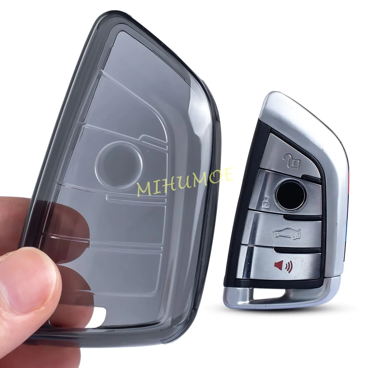 Zwart Transparant Sleutelhanger Case Cover Sleutelhanger Shell Voor BMW 1 2 3 4 5 6 7 8 Serie M3 M4 M5 X1 X2 X3 X4 X5 X6 X7 F40 F48 G01 G20