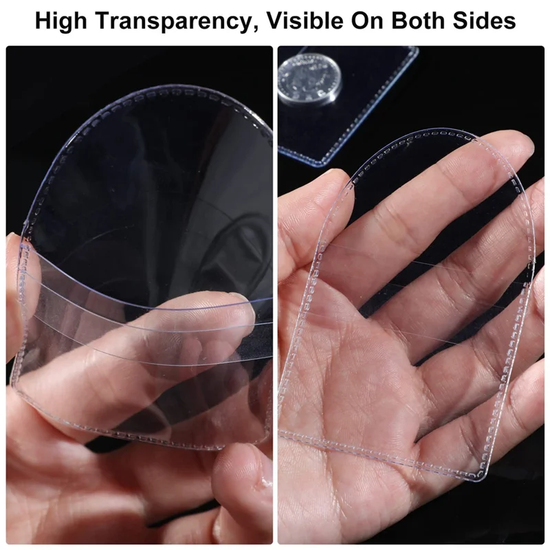 

AED5-100Pcs Single Pocket Coin Flip, 2Inch Individual Clear Plastic Sleeves Holders Coin Holder Small Coin Sleeves