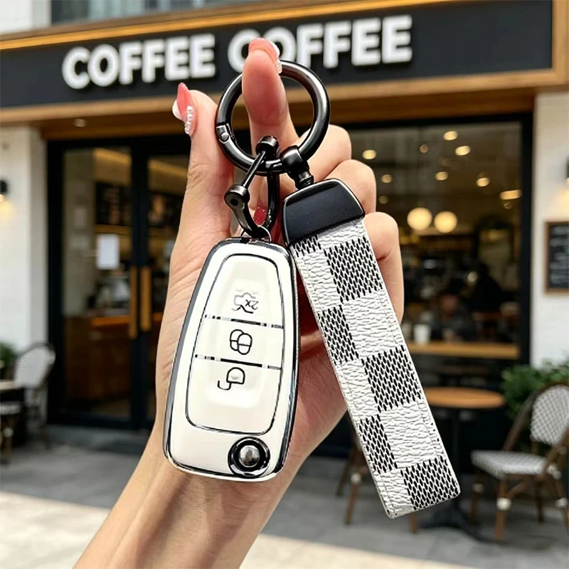 For Ford Ranger C-Max S-Max Focus MK3 Galaxy Mondeo Transit Tourneo Custom 3 Button TPU Car Remote Key Fob Cover Case