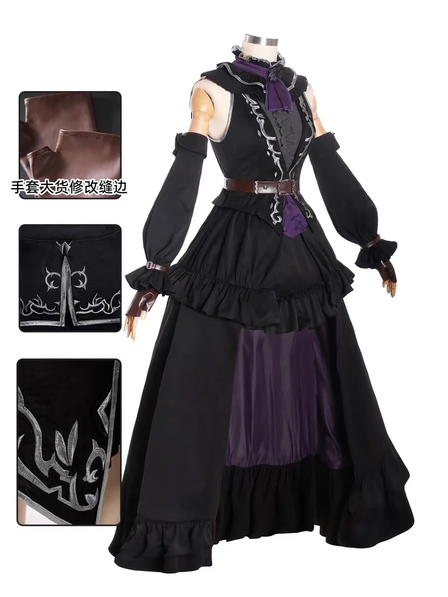 

FF14 Eden' Morning Ryne Cosplay Costume Women Cute Party Dress Black Suit Halloween Carnival Uniforms Anime Clothing Custom Made