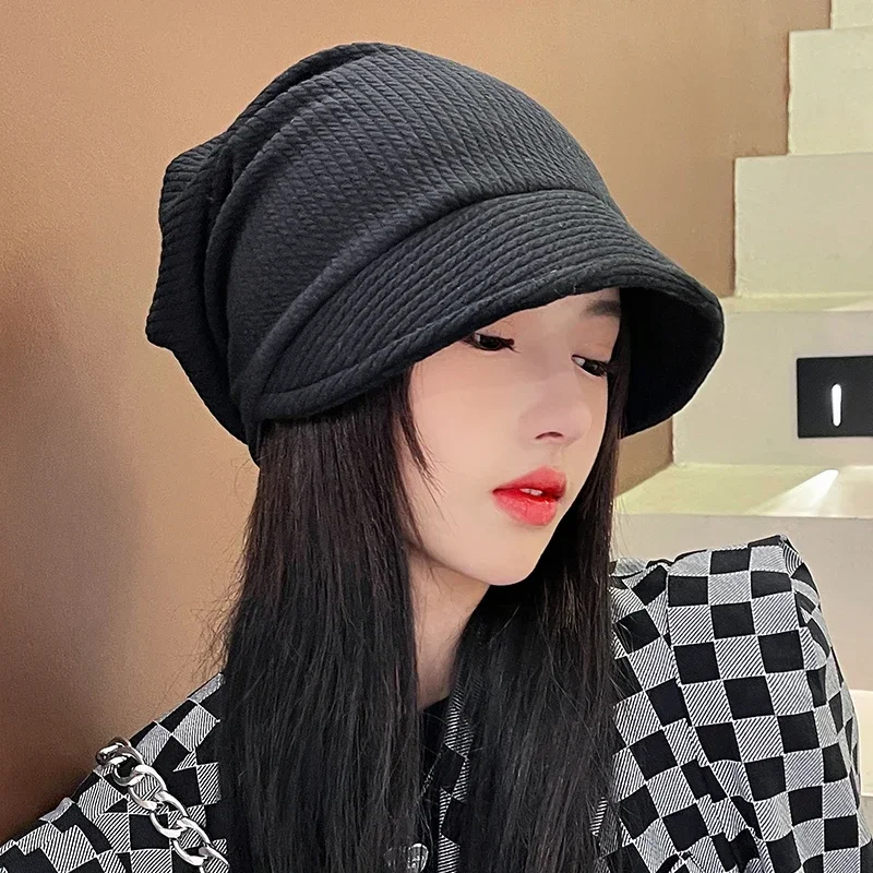 한국 가을 겨울 여성 패션 네트워크 모자, 인스타그램 힙 모자, 학생 보온 풀오버 모자, 니트 뼈, 신상