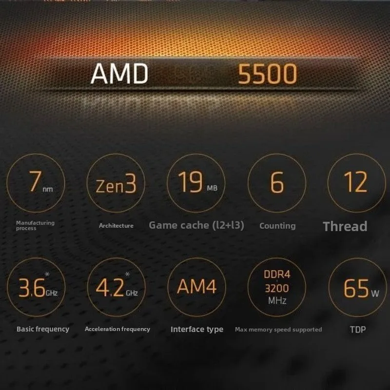 R5 5500 Loose/Boxed 6 Core 12 Thread 3.6ghz Game Design Office Processor