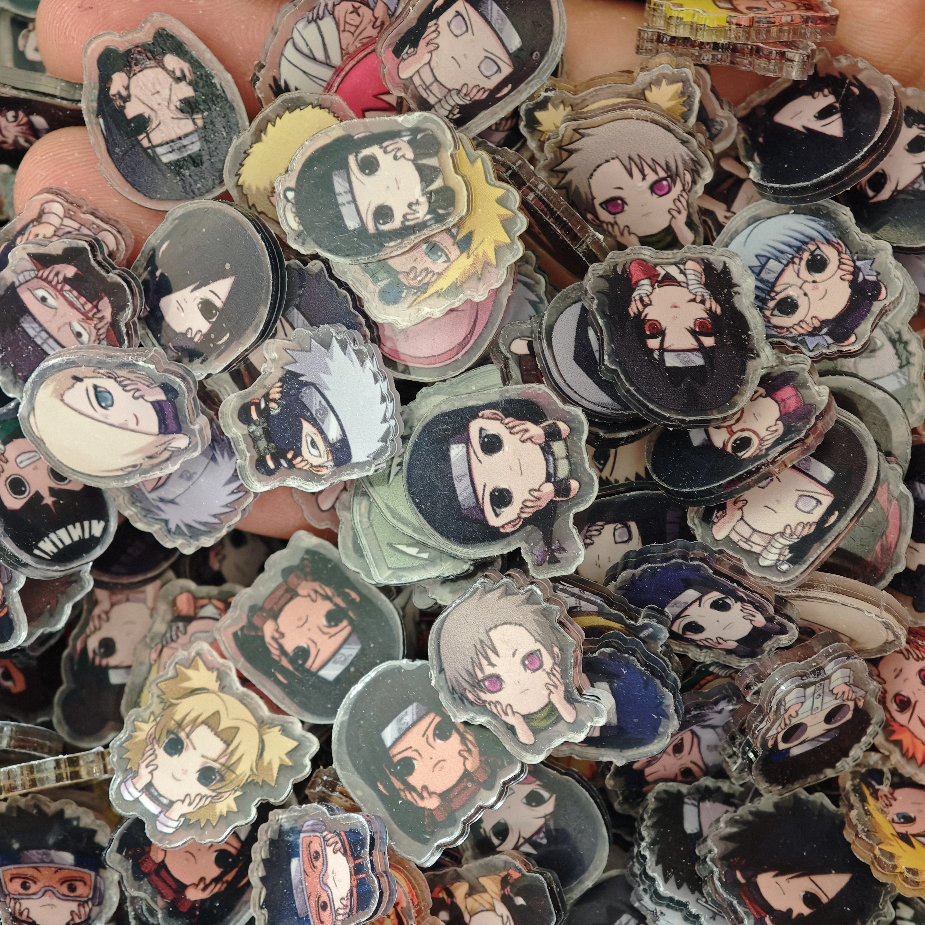 50 Stück/Set Naruto Anime Harz-Accessoires, niedliche Bilder, laminiert, Acryl-Creme-Kleber, Handyhülle, Kühlschrank, DIY-Geschenk-Aufnäher – Detail 9
