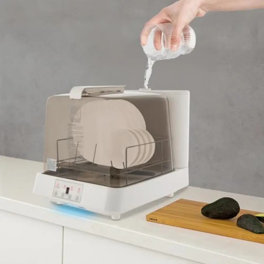 

Настольная посудомоечная машина 800 Вт, портативная компактная мини-посудомойка с автоматической мойкой и резервуаром, 360-градусное распыление