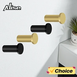 Gancho para bata de baño de 4 piezas, gancho para toalla/abrigo montado en la pared, de alta resistencia, de acero inoxidable 304, color negro mate, accesorios de baño