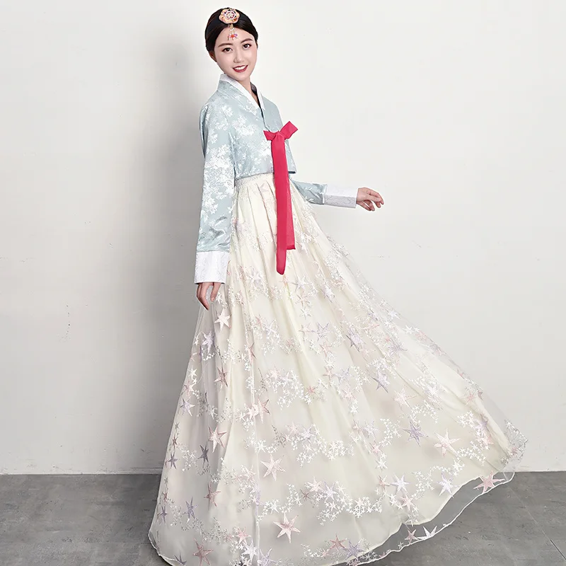 

한복Palace Korean Traditional Costume for Women Elegant Luxury Hanbok Dress Princess Cosplay Anicent Retro Long Robe Wedding Party