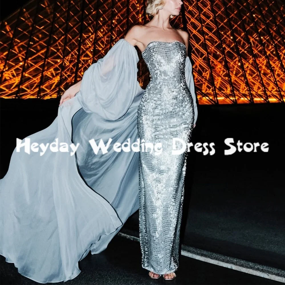 

Heyday Women's Sparkly Strapless Straight Evening Dresses Sleeveless With Shawl Floor-Length Formal Elegant Party Dresses 2025