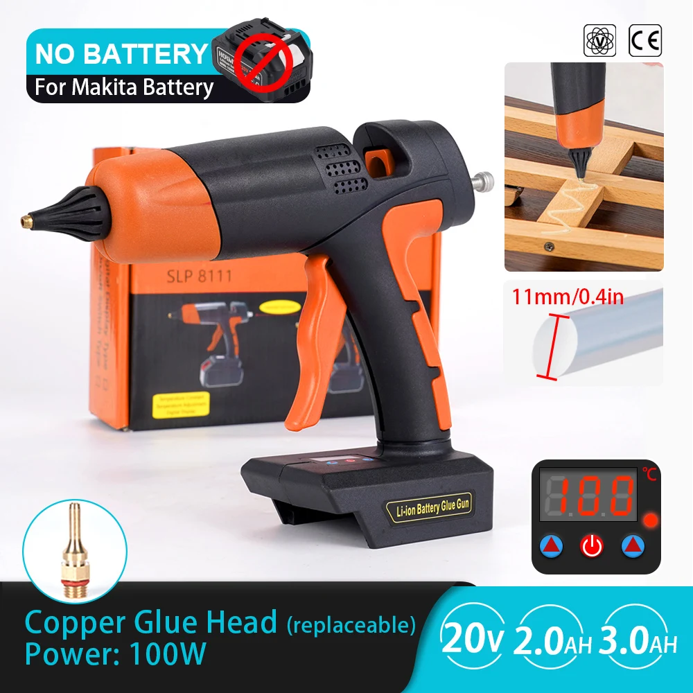 Electric Cordless Hot Melt Glue Gun Rechargeable Air Gun Suitable For 11mm Glue Stick DIY Repair Tool For Makita 18V Battery