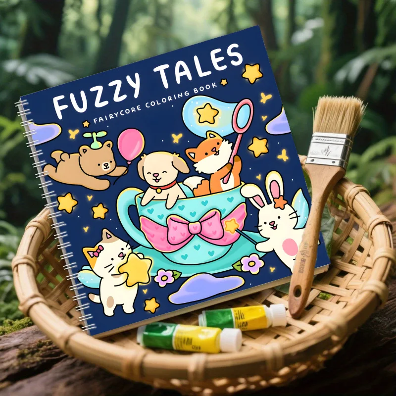 

Fuzzy Fairycore Story Coloring Book Whimsical Narrative Art for Adults Stress Relief Relaxation Creative Gift