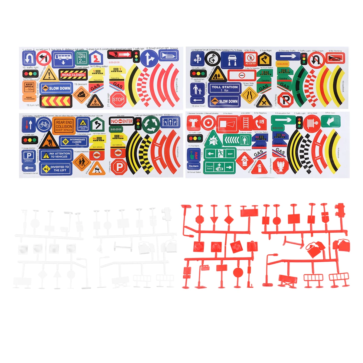 

112 Pcs Traffic Signs Street Toddler Toys Car Logo Children Educational Warning