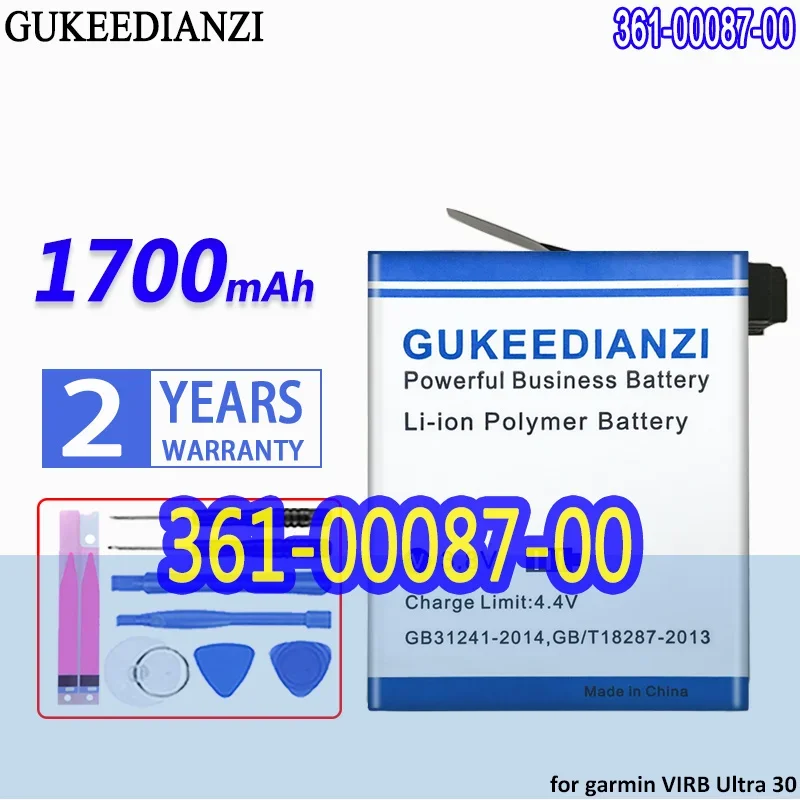 

High Capacity GUKEEDIANZI Battery 361-00087-00 1700mAh for garmin VIRB Ultra 30 ultra30