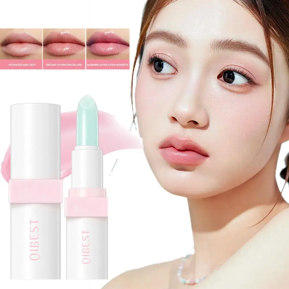 Natural Lip Balm Moisturizing อุณหภูมิเปลี่ยน Gloss ลิปสติก Lip Plumper ริมฝีปากเส้นสีแต่งหน้า Tint Lip ช่วยลด T6Y4