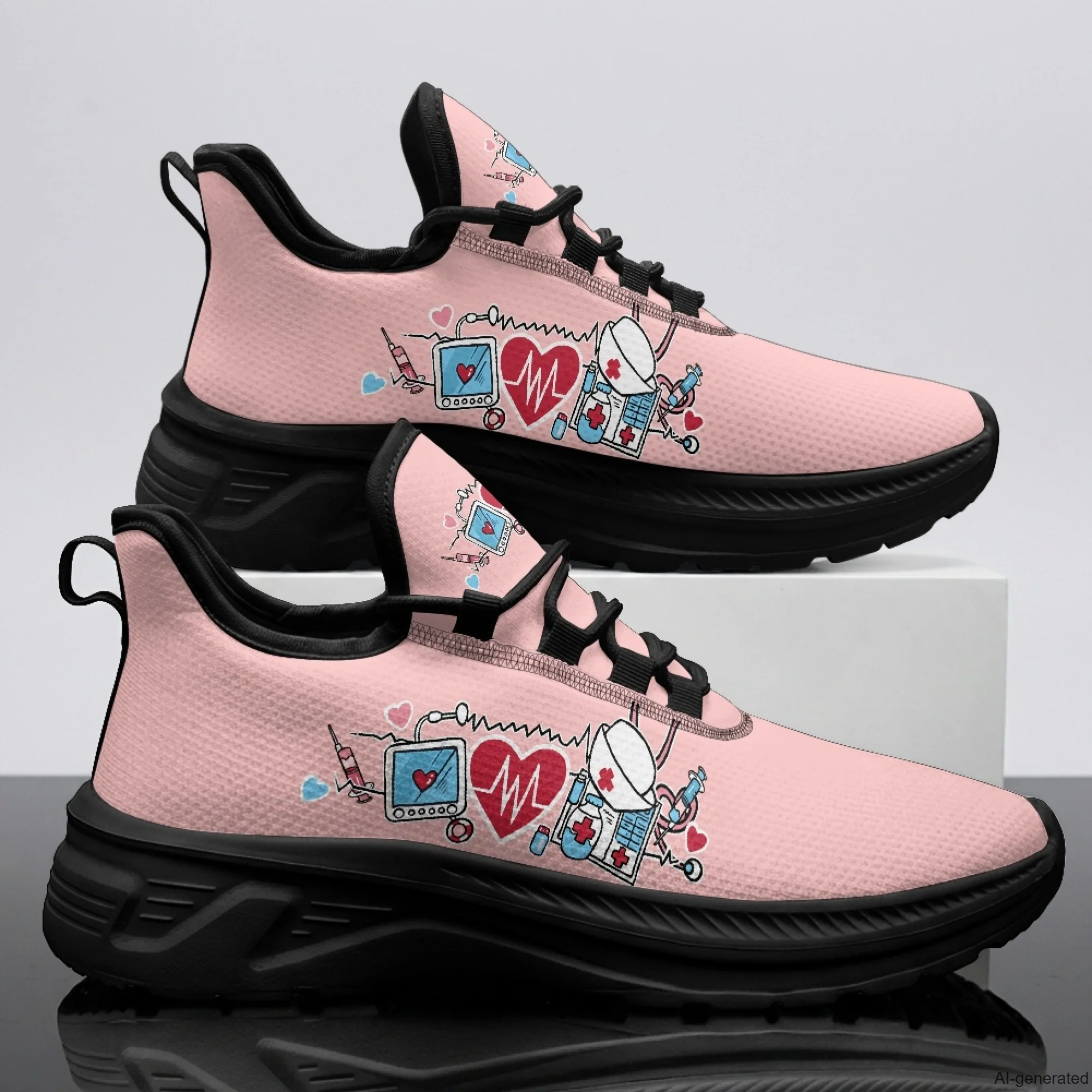 XIXIRIMIDO Womens Walking Shoes Nurse Shoes Nurse Sneakers Mens Gym Sports Casual Fashion Shoes Nurse Pattern Shoes 35-48