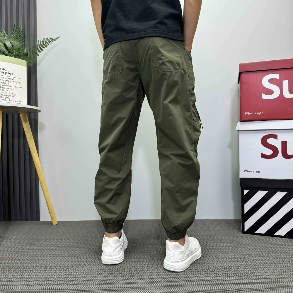 Invisible Open Crotch Outdoor Sex Summer Exotic Camping Overalls Men Loose Large Size Casual Trousers Multi-pocket Elastic Waist